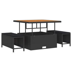 vidaXL Sjedeća garnitura za vrt s jastukom 8 pcs Crna