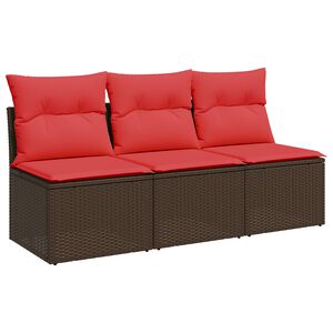 vidaXL | Vrtni kauč | s jastukom Smeđa 165 x 62 x 69 cm Poli ratan