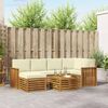 vidaXL Setovi sofa 7 pcs Prirodna i krem Čvrsto drvo akacije