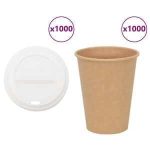 vidaXL papirnate &scaron;alice za kavu s poklopcem 1000 kom 12 oz 300 ml