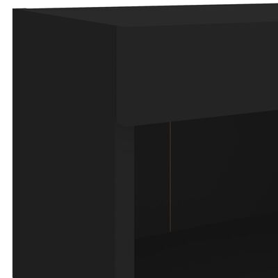 vidaXL 5-dijelni zidni TV elementi s LED svjetlima crni drveni