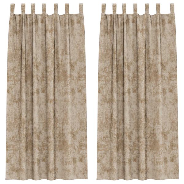 vidaXL Baršunaste zavjese 2 pcs Šampanjca 245 x 140 cm Baršun
