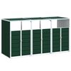 vidaXL Spremi&scaron;te za 3 kante za otpad zelena 216x81x115 cm čelično