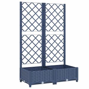 vidaXL Vrtna žardinjera s re&scaron;etkom plavo-siva 80x40x121,5 cm PP