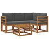 vidaXL Set vanjskih sofa s jastukom 5 pcs Prirodna i antracit