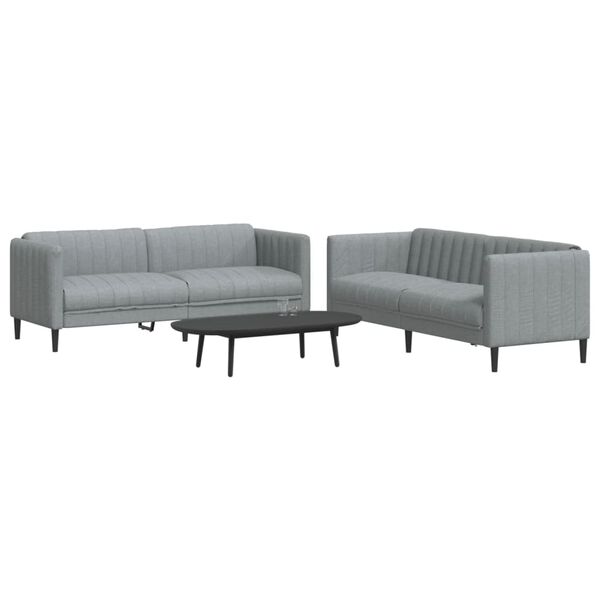 vidaXL 2-dijelni set sofa svjetlosivi od tkanine