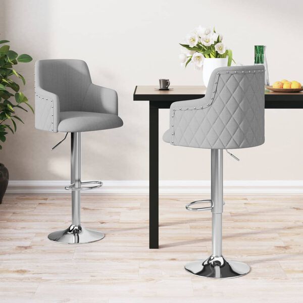 vidaXL Barski stolci od tkanine 2 kom svjetlosivi