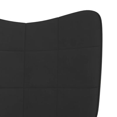 vidaXL Stolica za opuštanje crna od baršuna i PVC-a