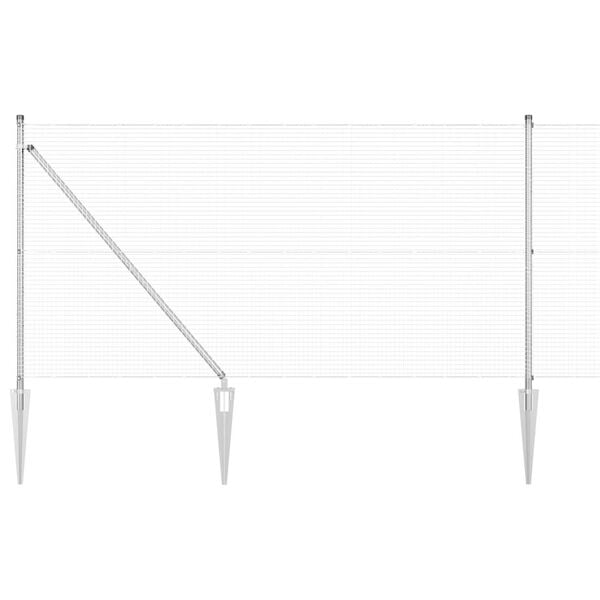 vidaXL Stup za ogradu Srebrno 100 x 1 m (19 x 19 mm mreža) Čelik