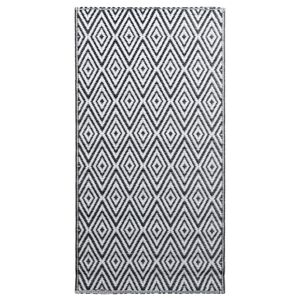 vidaXL Vanjski tepih ARAKIL bijelo-crni 120 x 180 cm PP