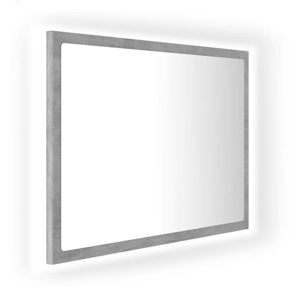 vidaXL LED kupaonsko ogledalo siva boja betona 60x8,5x37 cm akrilno