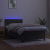 vidaXL Krevet box spring s madracem LED tamnosivi 90x200 cm bar&scaron;un