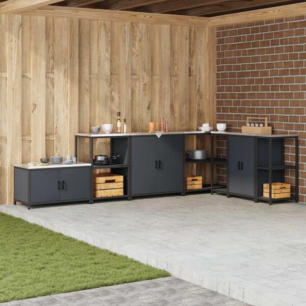 vidaXL Kuhinjsko skladi&scaron;tenje s policom Antracit 60 x 50 x 92 cm Čelik