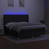 vidaXL Krevet box spring s madracem LED crni 180x200 cm od tkanine