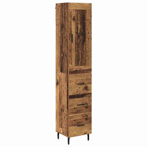 vidaXL Highboard Staro drvo 34,5 x 34 x 180 cm Konstruirano drvo