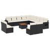 vidaXL 14-dijelni set vrtnih sofa s jastucima poliratan crni