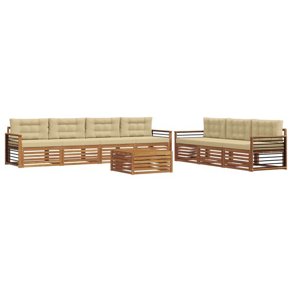 vidaXL Set vanjskih sofa s jastukom 8 pcs Prirodna i bež
