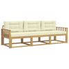 vidaXL Set vanjskih sofa s jastukom 3 pcs Bijela i krem Poliester