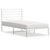 vidaXL Metalni okvir krevet bez madraca s uzglavljem bijeli 75x190 cm