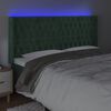 vidaXL LED uzglavlje tamnozeleno 203 x 16 x 118/128 cm bar&scaron;unasto