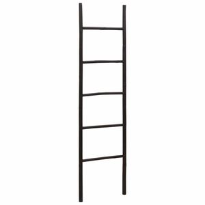 vidaXL Ljestva za deke Crna 50 x 190 cm Bambus