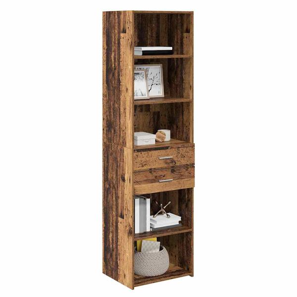 vidaXL Highboard Staro drvo 50 x 42,5 x 185 cm Konstruirano drvo