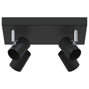 vidaXL Stropni reflektor s reflektorima Crna 26 x 26 x 11,5 cm Metal
