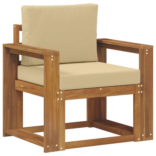 vidaXL Vanjski kauč Čvrsto drvo akacije i poliester Prirodna