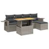 vidaXL 6-dijelni set vrtnih sofa od poliratana s jastucima sivi