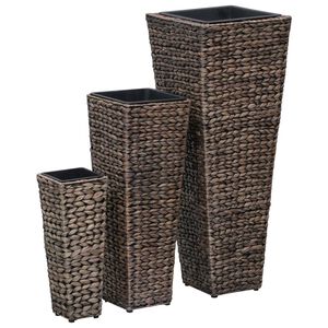vidaXL Povi&scaron;ene gredice 3 kom od vodenog zumbula tamnosmeđe