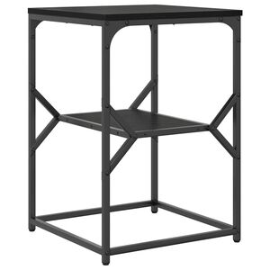 vidaXL Bocni stol Crni hrast 41 x 40 x 60 cm Inženjerska drva i čelik