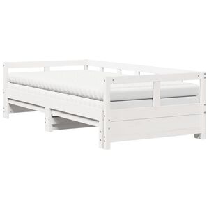 vidaXL Dnevni krevet na razvlačenje s madracima 90x200 cm od borovine