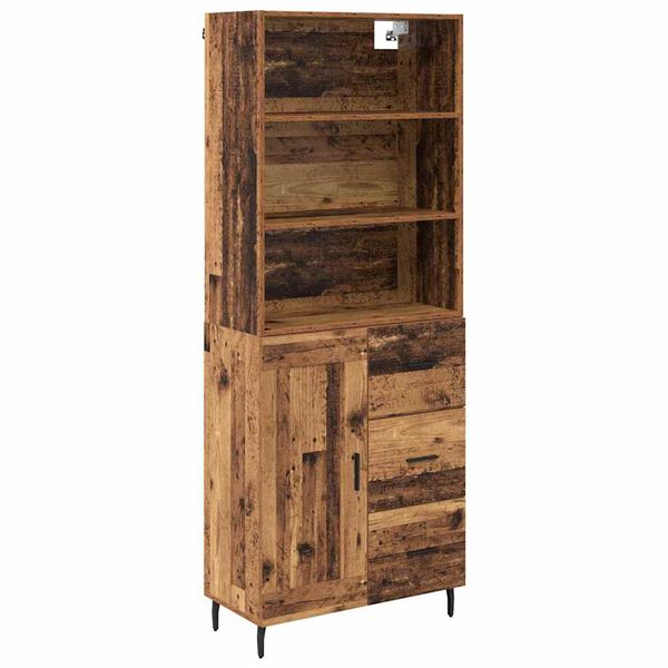 vidaXL Highboard s ladicama Staro drvo 69,5 x 34 x 180 cm