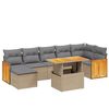 vidaXL 8-dijelni set vrtnih sofa od poliratana s jastucima bež
