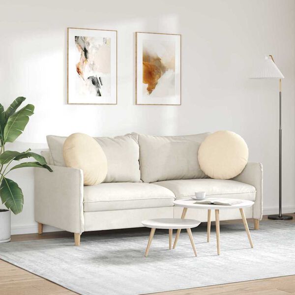 vidaXL Jastučići za sjedenje 2 pcs Krema &Oslash; 50 cm Kordura tekstil