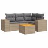vidaXL 5-dijelni vrtni set sofa s jastucima bež od poliratana