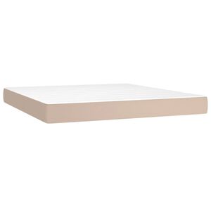 vidaXL Madrac s oprugama srednje tvrdoće boja cappuccina 160x200x20 cm od umjetne kože