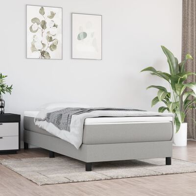vidaXL Okvir za krevet s oprugama svjetlosivi 90x190 cm od tkanine