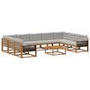 vidaXL Set vanjskih sofa 10 kom. Prirodna i svjetlosiva