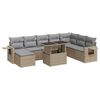vidaXL 9-dijelni set vrtnih sofa s jastucima bež od poliratana