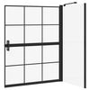 vidaXL Ekran za kadu i tu&scaron; Crna i prozirna 116 x 68 x 128 cm
