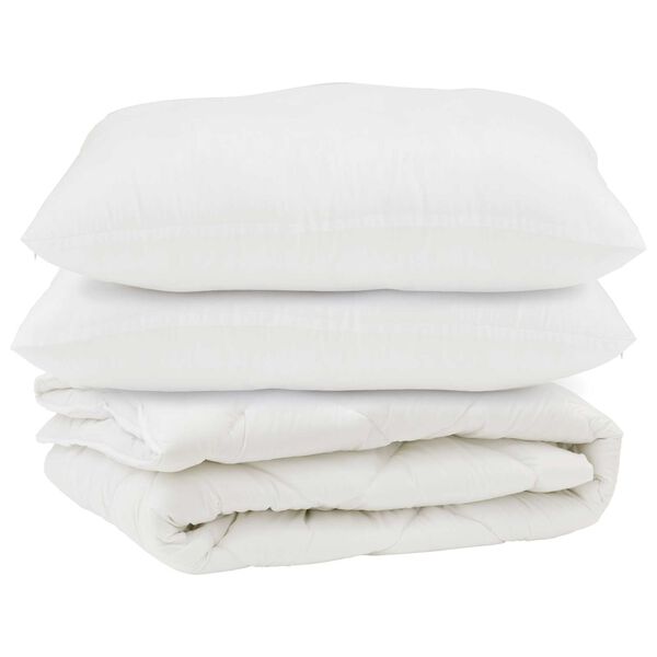 vidaXL Poplun s jastukom 3 pcs Bijelo Mikrovlakna
