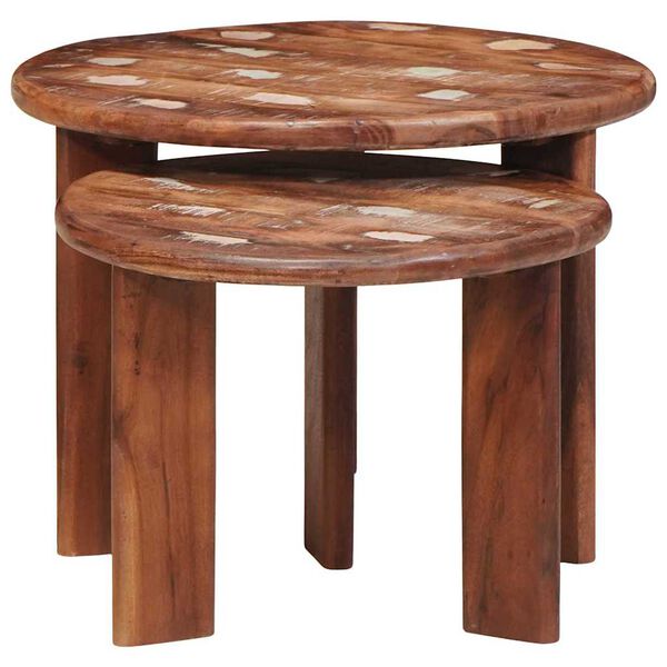 vidaXL Stolovi za kavu na sklapanje 2 pcs Čvrsto reciklirano drvo