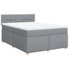 vidaXL Krevet box spring s madracem svjetlosivi 140x200 cm od tkanine