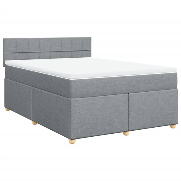 vidaXL Krevet box spring s madracem svjetlosivi 140x200 cm od tkanine