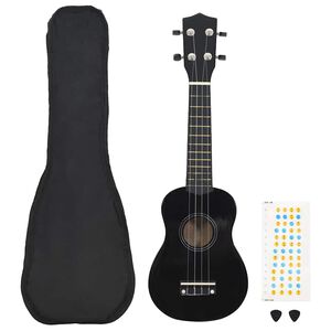 vidaXL Set dječjeg ukulelea Soprano s torbom crni 21