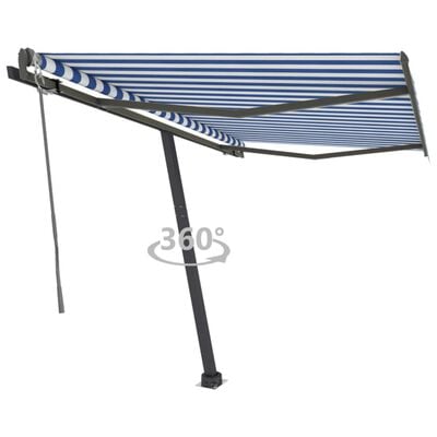 vidaXL Samostojeća automatska tenda 350x250 cm plavo-bijela