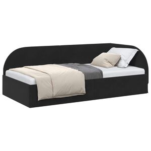 vidaXL Kutni okvir kreveta s uzglavljem Crna 80 cm x 200 cm Bar&scaron;un