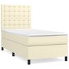 vidaXL Krevet s oprugama i madracem krem 90 x 200 cm od umjetne kože