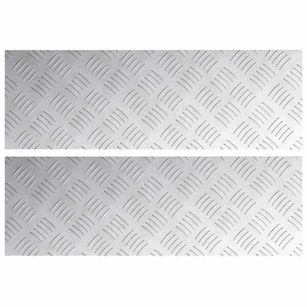 vidaXL Stepenica Pravokutni 2 pcs Srebrno 60 x 20 cm Aluminij